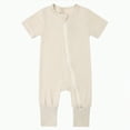 thumbnail image 1 of KPOPLK Baby Romper Jumpsuits for Boys and Girls Unisex Long Sleeve(Beige,18-24 Months), 1 of 9