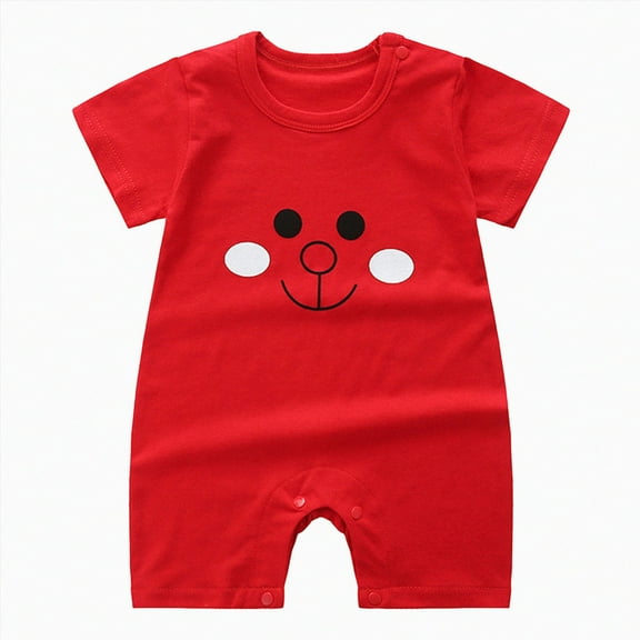 KPOPLK Baby Romper Jumpsuits for Boys and Girls Unisex Long Sleeve(Red,12-18 Months)