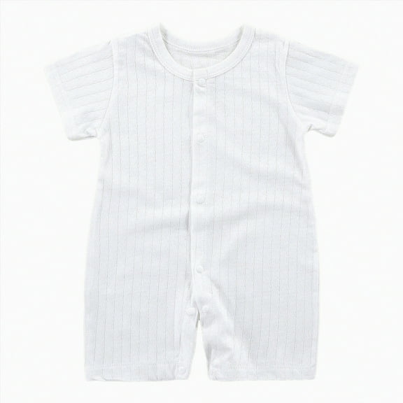 KPOPLK Baby Romper Jumpsuits for Boys and Girls Unisex Long Sleeve(White,12-18 Months)