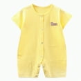 thumbnail image 1 of KPOPLK Baby Romper Jumpsuits for Boys and Girls Unisex Long Sleeve(Yellow,0-6 Months), 1 of 4