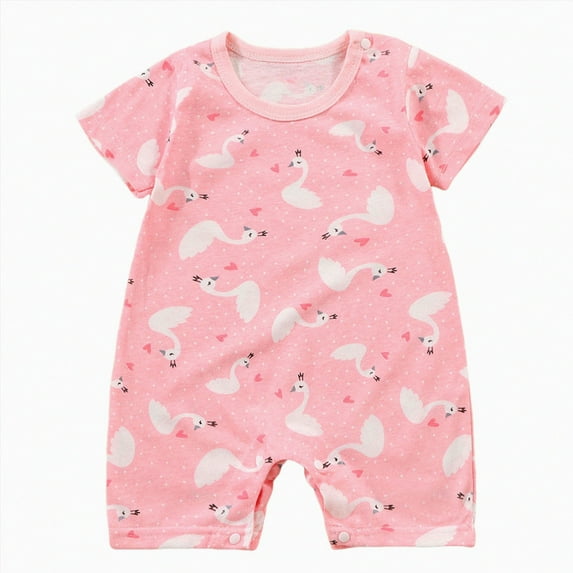 KPOPLK Baby Romper Organic Cotton Pajamas One Piece Long Sleeve Zipper Footie Onesie for 0~12M Baby(Pink,12-18 Months)