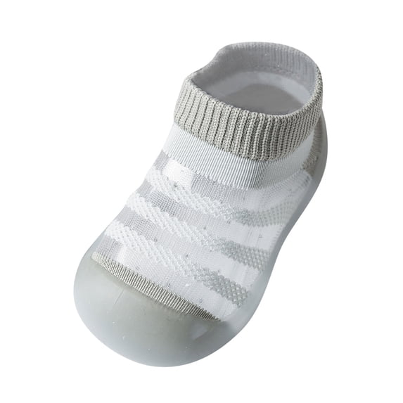 KPOPLK Baby Sock Shoes Toddler Soft Rubber Sole Non Slip Indoor Floor Slipper for Boys Girls(2-3 Years,F77-Grey)