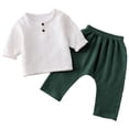 thumbnail image 1 of KPOPLK Baby Toddler Boy Outfits 2T 3T 4T 5T Clothes Fall Winter Kids Pattern Short Sleeve T-Shirt Tee& Shorts Set Size 4-5 Years,Dark Green, 1 of 6