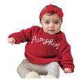 thumbnail image 1 of KPOPLK Baby Toddler Kids Girl Sweaters Long Sleeve Letter Embroidery Knit Pullover Toddler Tops 6 9 12 18 24 Months 2T 3T 4T,Size 4-5 Years, 1 of 6