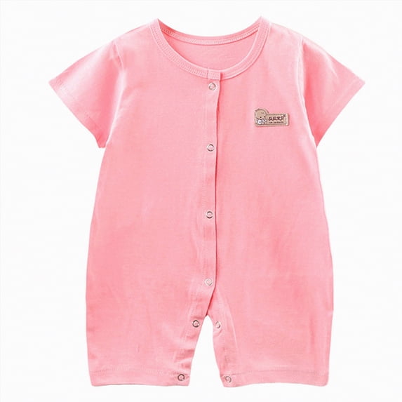 KPOPLK Baby Boy Romper Baby Long Sleeve Romper Toddler One-Piece Jumpsuit Girls Clothes Set(Pink,12-18 Months)