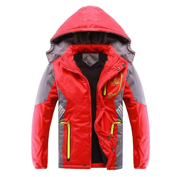 KPOPLK Baby and Toddler Girls' Medium Weight Wind-Resistant, Water-Resistant Puffer Jacket(4-5 Years,Red)
