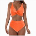 thumbnail image 1 of KPOPLK Bathing Suits for Women High Waisted Bikini Sets Two Piece Swimsuits Solid Bikini Swimwear(XXL,Orange), 1 of 9