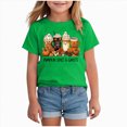 thumbnail image 1 of KPOPLK Big Girls Halloween T-Shirt Fall Cute Cartoon Ghost Short Sleeve Shirt Kids Girl Crewneck Top Size 5-6 Years,Green, 1 of 4