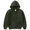thumbnail image 1 of KPOPLK Big Girls Zip Up Hoodie Kids Full Zipper Hooded Fashion Sweatshirt(Black,3-4 Years), 1 of 9
