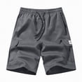 thumbnail image 1 of KPOPLK Big and Tall Shorts for Men Cotton Linen Shorts Men's Elastic Waist Drawstring Casual Shorts Summer Size S,Dark Gray, 1 of 9