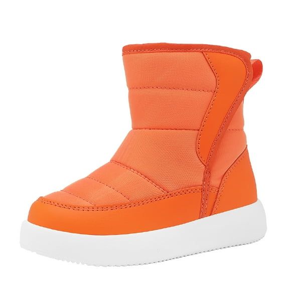 KPOPLK Boots for Little Girls Boys Children's Casual Shoes Mesh Soft Sole Breathable Sports Short Boots Waterproof Winter Snow Boots for Little Child/Big Kid(11,F12-Orange)