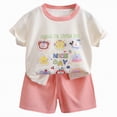 thumbnail image 1 of KPOPLK Boy Clothes Baby Boy Outfits 12-18 Months Baby Boy Clothes Toddler Summer Short Sleeve T-Shirt Tee Tops Joggers Casual Elastic Shorts 2Pcs Size 12-18 Months,Pink, 1 of 7