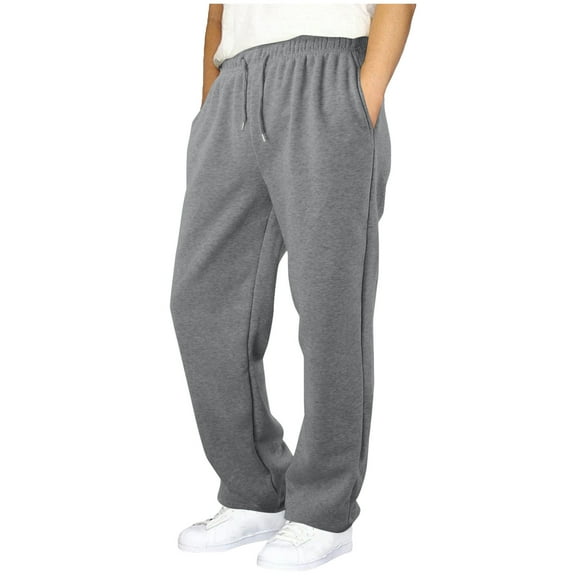 KPOPLK Boy's Baggy Sweatpants Straight Leg Open Bottom Casual Pants Elastic Waist Athletic Joggers Sweat Pants with Pockets(11-12 Years,A228-Grey)