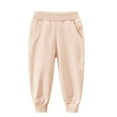 thumbnail image 1 of KPOPLK Boy's Cotton Solid color Sweatpants Sports Pants for Children(5-6 Years,F41-Beige), 1 of 4