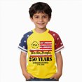 thumbnail image 1 of KPOPLK Boys 4th of July Short SleeveT-shirt Toddler Boy Flag Print Independence Day Short Sleeve Tee Top Size 3-4 Years,Yellow, 1 of 7