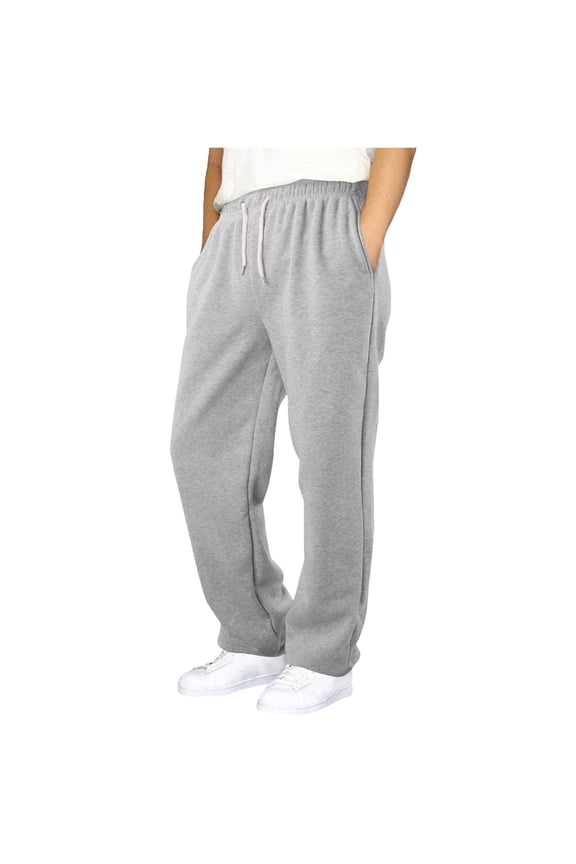 Boys Baggy Pants Teen Youth Casual Sweatpants Open Bottom Clothes Kids Athletic Drawstring Joggers with Pockets Size 7-8 Years,Light Gray