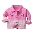 thumbnail image 1 of KPOPLK Boys Basic Coats Denim Jacket Button Down Jeans Jacket Top Jeans Casual Outerwear(7-8 Years,Pink), 1 of 8
