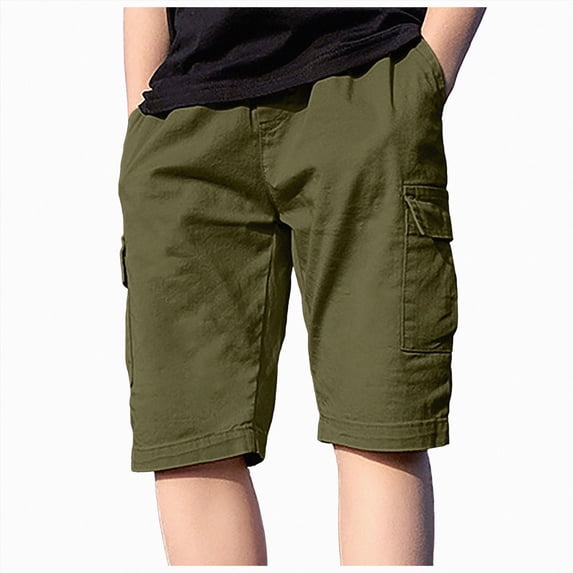 KPOPLK Boys Cargo Shorts, Outdoor Quick Dry Hiking Shorts, Lightweight Athletic Short with Zipper Pockets AG 6-7 Years