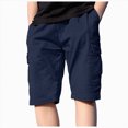 thumbnail image 1 of KPOPLK Boys Cargo Shorts, Outdoor Quick Dry Hiking Shorts, Lightweight Athletic Short with Zipper Pockets Blue 8-9 Years, 1 of 5