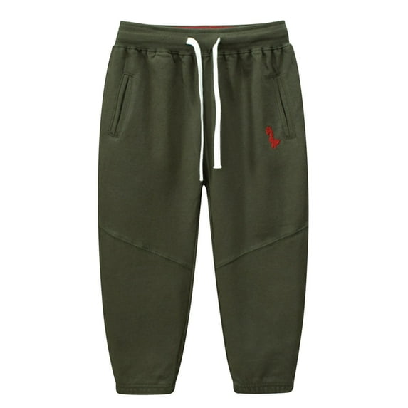 KPOPLK Boys Cotton Sweatpants Athletic Workout Kids Clothes Boys Joggers with Pocket Elastic Waist Drawstring Running Pants(3-4 Years,F186-AG)