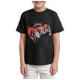 thumbnail image 1 of KPOPLK Boys Cotton T Shirt Short Sleeve Crewneck Top Summer Boys Fashion Print Tee with Shirt for 3t 4t 5t 6t 7t Shirt Size 5-6 Years,Black, 1 of 4