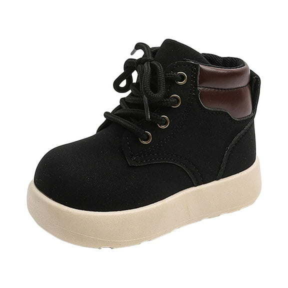 KPOPLK Boys Fashion Boots High Top Sneakers Leather (toddller/littile kids)(8.5,X22-Black)