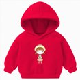 thumbnail image 1 of KPOPLK Boys Fashion Hoodies 1T 2T 3T 4T Kids Long Sleeve Graphic Print Hooded Sweatshirts Top Red Size 18-24 Months, 1 of 7