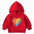 thumbnail image 1 of KPOPLK Boys Fashion Hoodies Kids Long Sleeve Hooded Sweatshirts Fall Winter Pullover Top Red Size 3-4 Years, 1 of 7