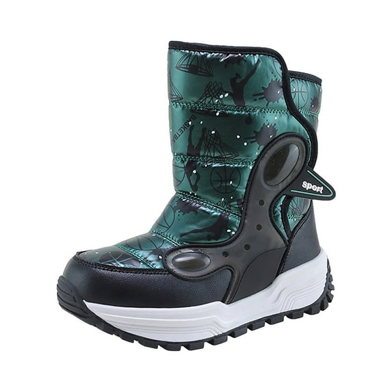 KPOPLK Boys Girls Snow Boots Water Resistance Cold Weather Winter Boots(5,F30-Green)