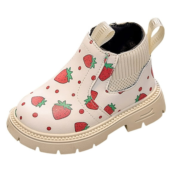 KPOPLK Boys Hiking Snow Boots Little Kid High Top Dress Shoes Toddler Lace Up Non-Slip Texture Sole Loafer Ankle Flats PU Leather Classic Casual Walking Work Boot(Toddler/Little Kid)(9,X14-White)