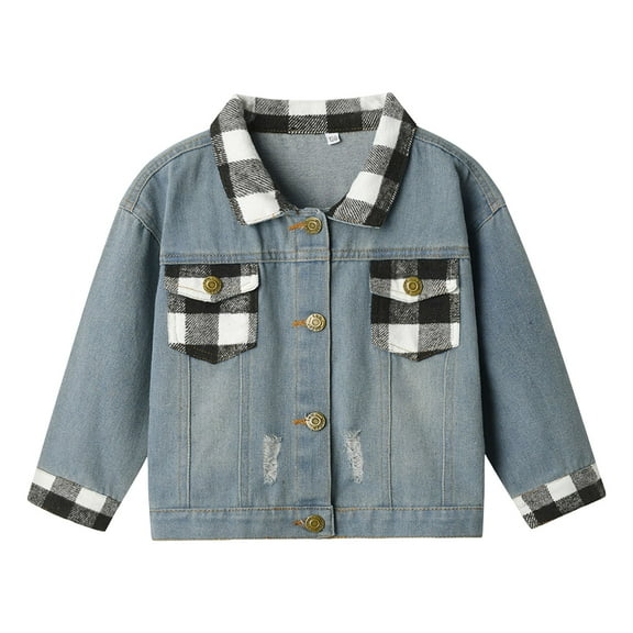 KPOPLK Boys Jean Jacket for (4-15 Years Kids) Trendy Cozy Soft Ripped Denim Coat Casual Outerwear School Travel Teen Gift(5-6 Years,Black)