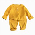 thumbnail image 1 of KPOPLK Boys Long Sleeve & Pants Pajama Set 6M-8Y Lightweight Breathable 2-Piece PJs Solid Jammies for Little & Big Boys,Size 2-3 Years, 1 of 5