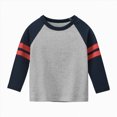 thumbnail image 1 of KPOPLK Boys Long Sleeve Shirts Cotton T-Shirts for Boy Spring Fall Winter Kids Casual Basic Tee Tops 1-7 Years(1-2 Years,Grey), 1 of 5