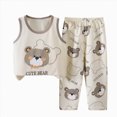 thumbnail image 1 of KPOPLK Boys Pajamas Cotton Pjs 1-10 Years 2 Piece Sleepwear Sleeveless Pjs and Sleep Pant Kids Loungewear Outfit Set,Size 2-3 Years, 1 of 4