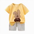 thumbnail image 1 of KPOPLK Boys Pajamas Short Sleeve Summer Toddler Boy Cool PJs Set 2-Piece Cozy Sleepwear for Kids Size 6-12 Months, 1 of 4