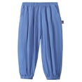 thumbnail image 1 of KPOPLK Boys Pants Kids Straight Sweatpants Clothes Athletic Pants Baggy Drawstring Open Bottom Joggers with Pockets Size 6-8 Years,Blue, 1 of 5