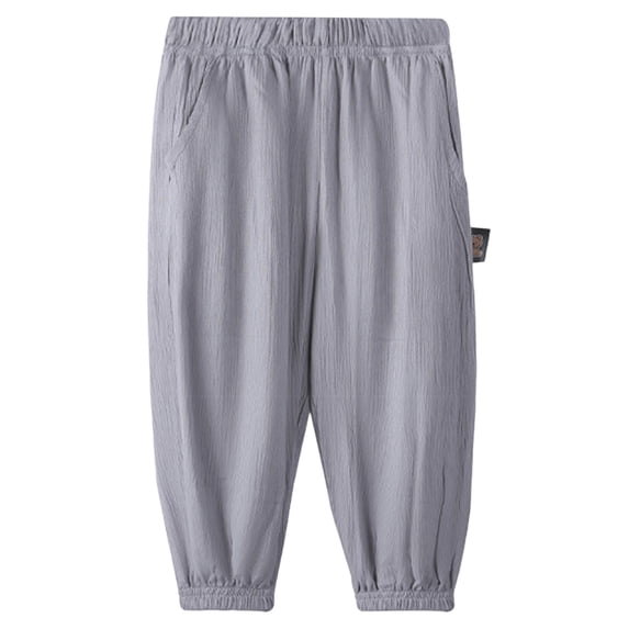 KPOPLK Boys Pants Kids Straight Sweatpants Clothes Athletic Pants Baggy Drawstring Open Bottom Joggers with Pockets Size 8-11 Years,Grey