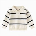 thumbnail image 1 of KPOPLK Boys Shirts Toddler Boys Long Sleeve Collar Sripe Print Fall T-Shirts Casual Tops Tees 1T 2T 3T 4T 5T 6T(4-5 Years,White), 1 of 8