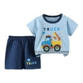 thumbnail image 1 of KPOPLK Boys Short Sleeved Shorts Suit Comfortable Breathable Fashionable Color Matching Pocket Boys Suit,Sizes 5-6 Years, 1 of 3