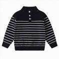 thumbnail image 1 of KPOPLK Boys Stripe T Shirts 1t 2t 3t 4t 5t 6t Long Sleeve Tee Shirts Kids Fall Tops Basic Tees(4-5 Years,Navy), 1 of 8