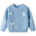 thumbnail image 1 of KPOPLK Boys Sweater 100% Cotton Cable Knit Boys Uniform Sweater Round-Neck Christmas Kids Pullover for Children(5-6 Years,R83-Blue), 1 of 9