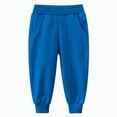 thumbnail image 1 of KPOPLK Boys Uniform Pants Pull On Twill Jogger Pants for Boys School Clothes with Pockets(1-2 Years,A2-Blue), 1 of 3
