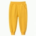 thumbnail image 1 of KPOPLK Boys Uniform Pants Pull On Twill Jogger Pants for Boys School Clothes with Pockets(3-4 Years,A6-Yellow), 1 of 3