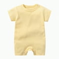 thumbnail image 1 of KPOPLK Casual Fall Winter Clothes Baby Boy Long Sleeve Romper Jumpsuit Playsuit One Piece Outfit(Yellow,18-24 Months), 1 of 4