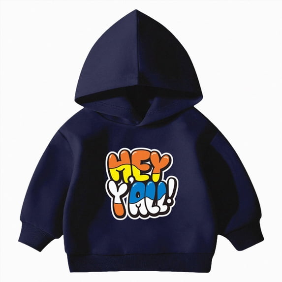 KPOPLK Children's Hooded Sweatshirt Pullover Hoodies Long Sleeve Animal Print Sweatshirt Boys Pullover Hoodies for 1T 2T 3T 4T Navy Size 18-24 Months