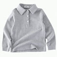 thumbnail image 1 of KPOPLK Children's Long Sleeved T Shirt Fall Boys Shirt Children's Long Sleeved T Shirt Peplum Bottoming Tops Boys Shirt(3-4 Years,G59-Grey), 1 of 4