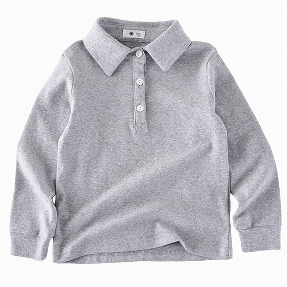 KPOPLK Children's Long Sleeved T Shirt Fall Boys Shirt Children's Long Sleeved T Shirt Peplum Bottoming Tops Boys Shirt(6-7 Years,G59-Grey)