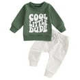 thumbnail image 1 of KPOPLK Children's Thermal Underwear Set with Three Of Cotton and Thickened Fabric for Men and Women's Autumn and Winter Home Wear Baby's Clothing 12 18 month boy clothes(Green,18-24 Months), 1 of 3