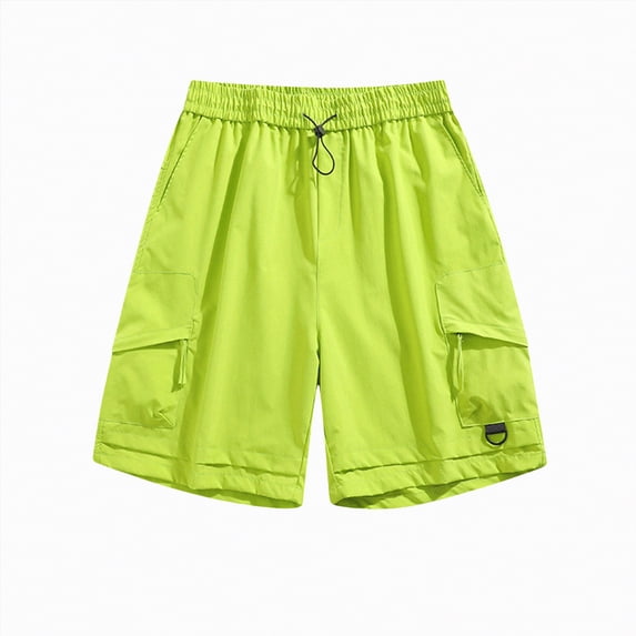 KPOPLK Chino Shorts Men 5 Inch Inseam Mens Twill Shorts Cargo Casual Cotton Drawstring Classic Stretch Hiking Straight Short Size XXL,Green