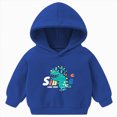 thumbnail image 1 of KPOPLK Fall Baby Boys Girls Hoodie Toddler Dinosaur Sweatshirts Kids Dinosaur Lightweight Jacket Blue Size 18-24 Months, 1 of 7